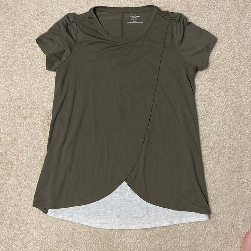 Nursing Top-Green open front-Medium